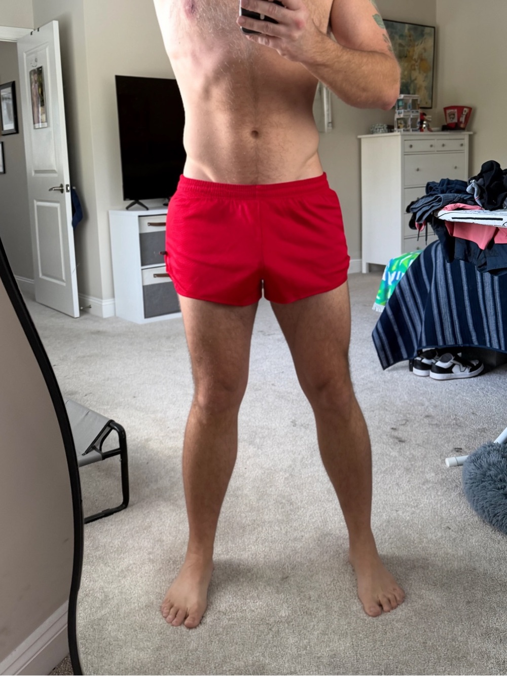 Men's Red Running Shorts XL